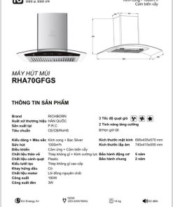 Máy hút mùi RICHBORN RHA70GFGS - 8 Máy hút mùi RICHBORN RHA70GFGS - 7