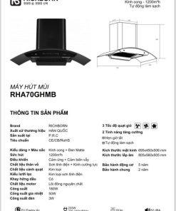 Máy hút mùi Richborn RHA70GHMB - 10 Máy hút mùi Richborn RHA70GHMB - 9