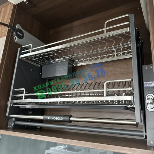 Giá bát đĩa nâng hạ inox 304 nan Oval EPV9080Pro - 5