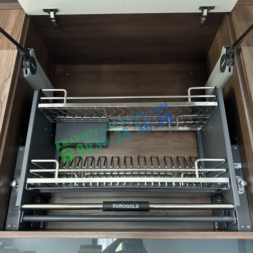 Giá bát đĩa nâng hạ inox 304 nan Oval EPV9080Pro - 7
