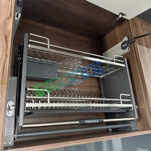Giá bát đĩa nâng hạ inox 304 nan Oval EPV9080Pro - 9