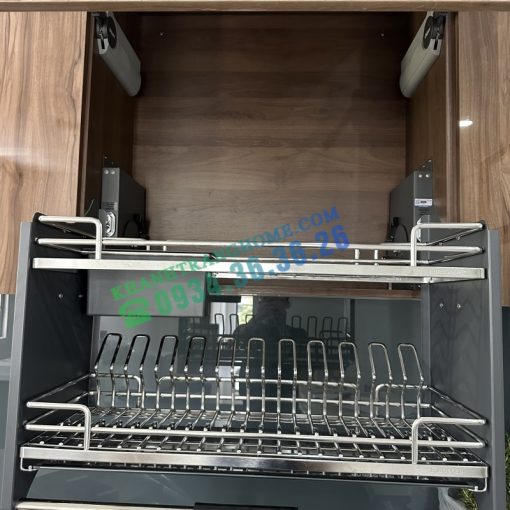 Giá bát đĩa nâng hạ inox 304 nan Oval EPV9080Pro - 23