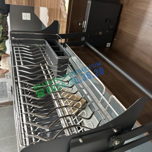 Giá bát đĩa nâng hạ inox 304 nan Oval EPV9080Pro - 25