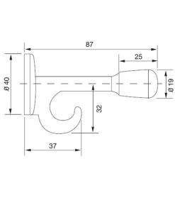 Chặn Cửa Gắn Tường Có Móc Hafele 489.70.221 - 5