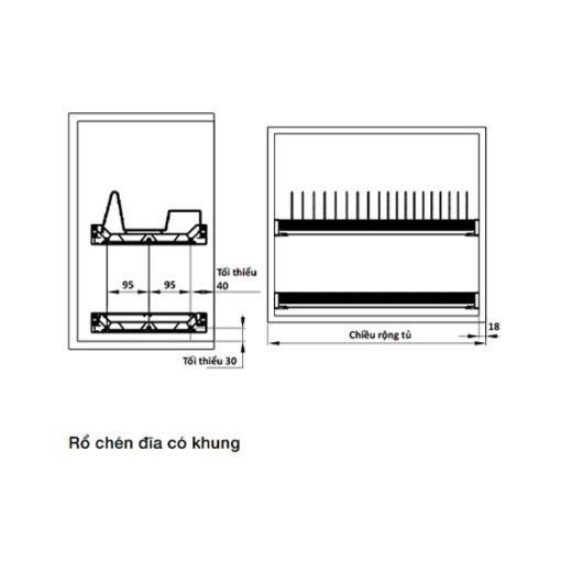 Rổ Chén Đĩa Presto Có Khung 700mm Hafele 544.40.011 - 5