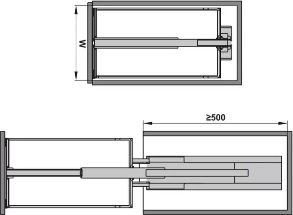 Tủ Đồ Khô 400mm Dispensa 90º Hafele 546.54.613 - 3