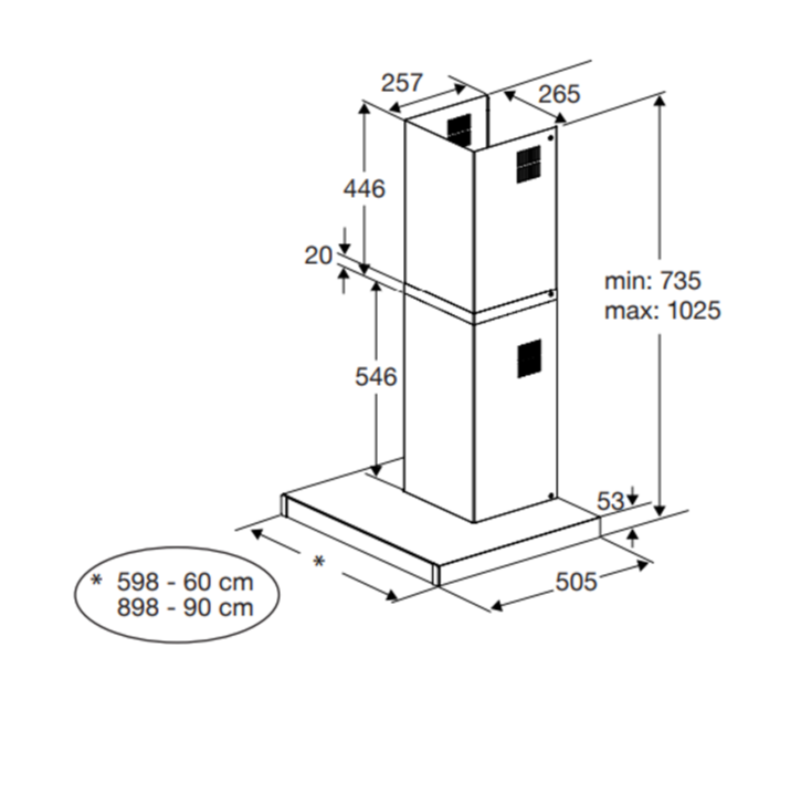Máy hút mùi Beko BHCB96641BBHS
