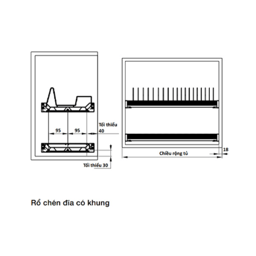 Giá Đựng Chén Bát Presto 600mm Hafele 544.40.003 - 3