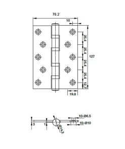 Bản Lề Lá 4 Vòng Bi Hafele 489.05.028 - 5