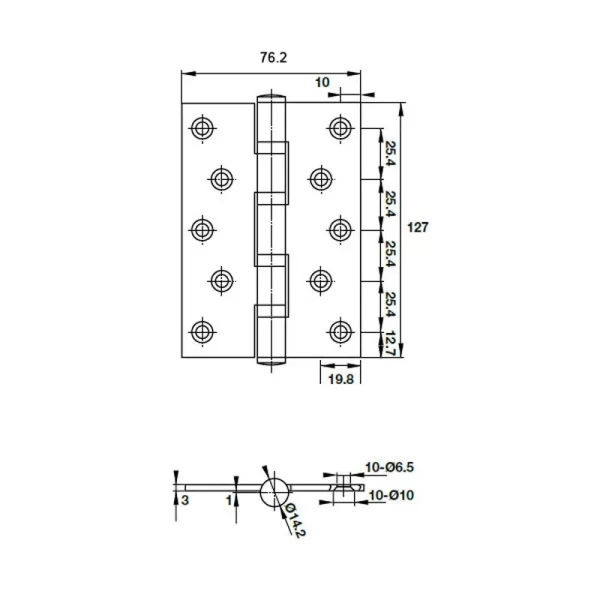 Bản Lề Lá 4 Vòng Bi Hafele 489.05.028 - 3