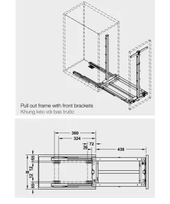 Bộ Rổ Kéo Dipensa Junior III 400mm Hafele 545.11.573 - 5