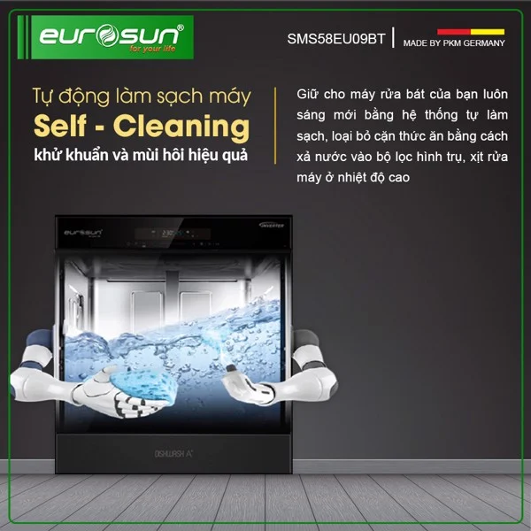 Máy rửa chén Eurosun SMS58EU09BT 8 bộ