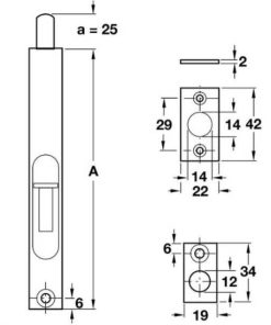 Chốt Cửa Âm 254mm Hafele 489.71.410 - 5