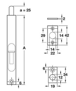 Chốt Cửa Âm 254mm Hafele 489.71.411 - 5