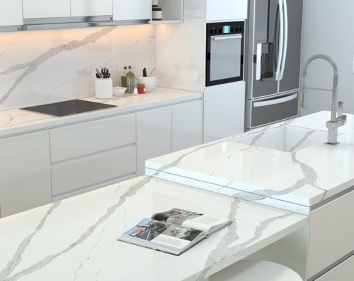 Đá thạch anh nhân tạo Arabescato BQ8912 - 3