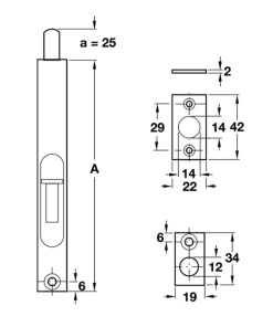 Chốt Cửa Âm 152mm Hafele 489.71.400 - 5