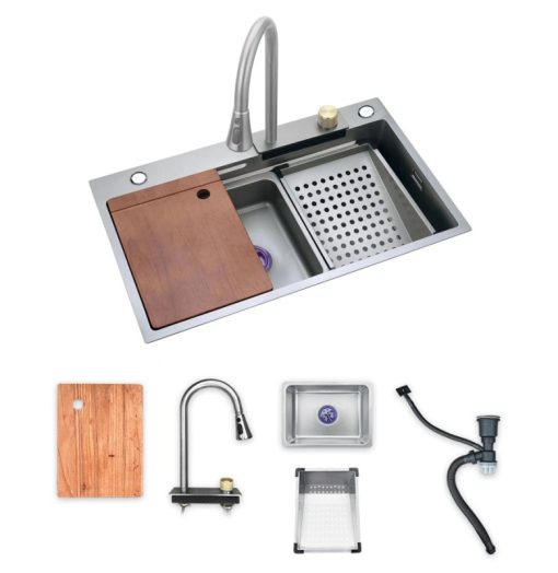 CHẬU RỬA LIỀN VÒI THÁC NƯỚC KAFF KF-UM7546S - 5