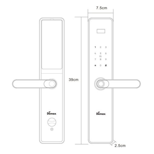 Khóa cửa vân tay DEMAX SL-C622 CG APP WIFI tiêu chuẩn Đức - 3