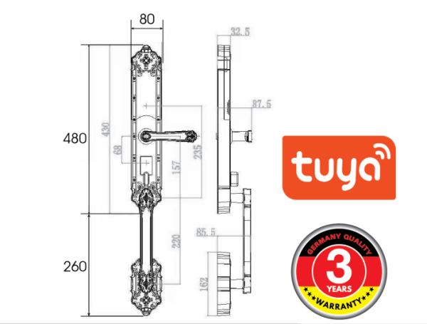 KHÓA CỬA VÂN TAY ĐẠI SẢNH DEMAX SL938 GB - 3