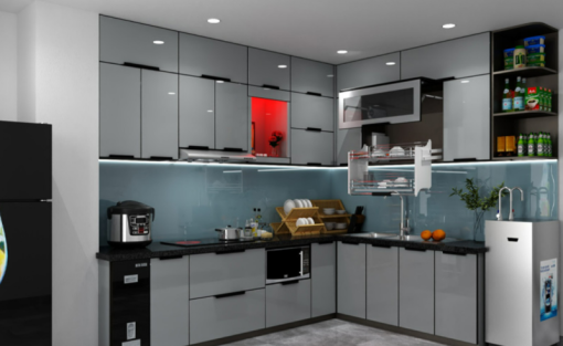 Tủ bếp treo nhôm hợp kim cánh Acrylic giá 4.000.000 - 15