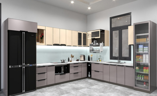 Tủ bếp dưới nhôm hợp kim cánh kính giá 4.900.000 - 7