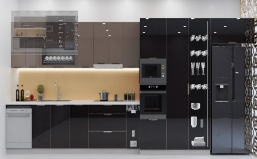 Tủ bếp treo Inox cánh kính - 19
