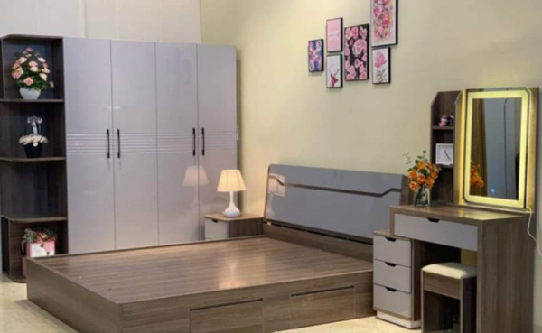 Giường Gỗ MDF Lõi Xanh Phủ Melamine giá 4.800.000 - 7