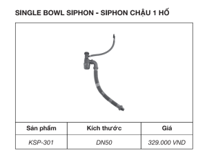 Siphon chậu rửa bát 1 hố Kluger KSP-301 - 9