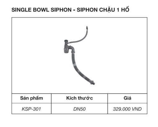Siphon chậu rửa bát 1 hố Kluger KSP-301 - 5