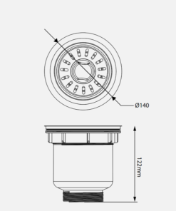 Bát rác inox Kluger KS-501DN145 - 10 Bát rác inox Kluger KS-501DN145 - 9