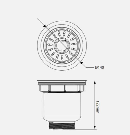 Bát rác inox Kluger KS-501DN145 - 3