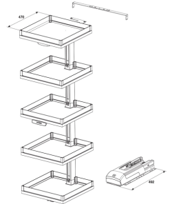 Bộ Kệ Convoy Lavido R600mm Hafele 549.62.906 - 13