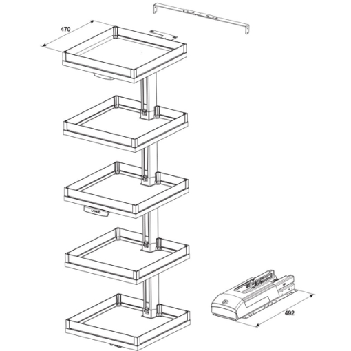 Bộ Kệ Convoy Lavido R600mm Hafele 549.62.906 - 7