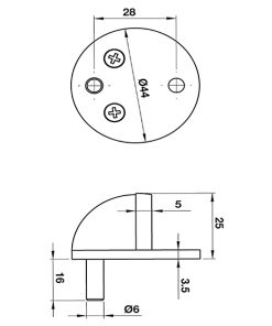 Chặn Cửa Bán Nguyệt Gắn Sàn Hafele 489.70.246 - 5