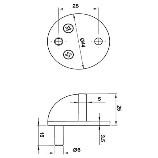Chặn Cửa Bán Nguyệt Gắn Sàn Hafele 489.70.246 - 3