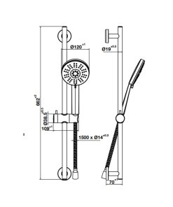 Bộ Sen Tay Airsense 120R Kết Hợp Thanh Trượt Hafele 495.60.684 - 6 Bộ Sen Tay Airsense 120R Kết Hợp Thanh Trượt Hafele 495.60.684 - 5