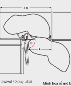 Bộ Rổ Góc Lemans II Xoay Phải Hafele 541.32.672 - 5