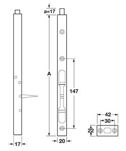 Chốt Cửa Âm 305mm Hafele 489.71.461 - 5