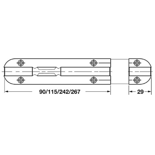 Chốt Cửa 102mm Hafele 489.71.300 - 3