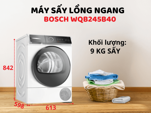 MÁY SẤY BOSCH SERIE 8 WQB245B40 HEATPUMP 9KG - 4