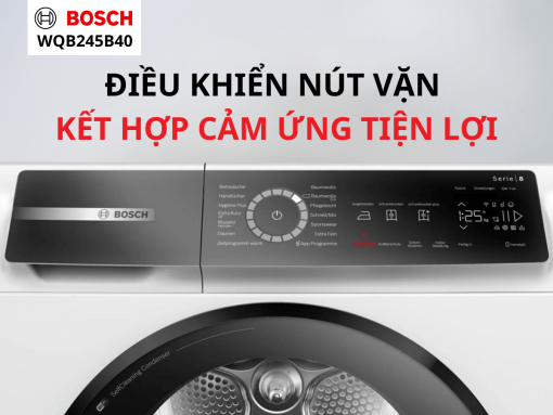 MÁY SẤY BOSCH SERIE 8 WQB245B40 HEATPUMP 9KG