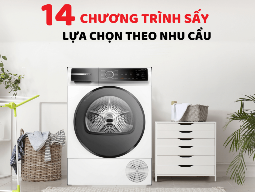 MÁY SẤY BOSCH SERIE 8 WQB245B40 HEATPUMP 9KG