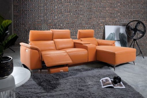 SOFA DA BÒ MONTE MODEL 8004 (3L + HỘC BÀN TRÀ) - 1