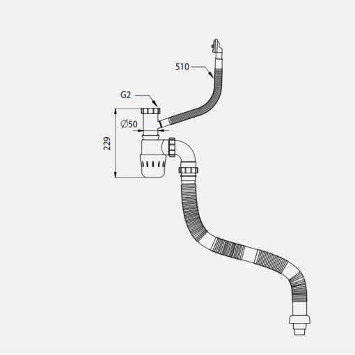 Siphon chậu rửa bát 1 hố Kluger KSP-301 - 3