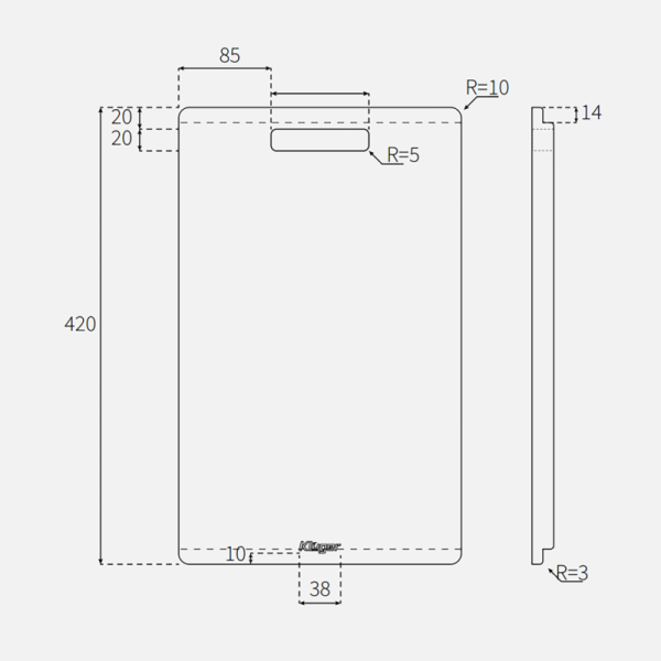 Thớt gỗ tre Kluger KCB-105W - 3