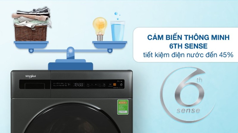 Máy giặt sấy Whirlpool Inverter WWEB10702FG - 16 Máy giặt sấy Whirlpool Inverter WWEB10702FG