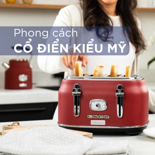 Máy nướng bánh mì 4 lát RETRO Westinghouse WKTTB809RD