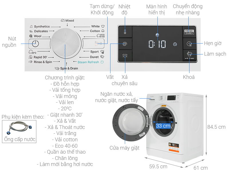Máy giặt lồng ngang Whirlpool FFB9458WVEE - 16 Máy giặt lồng ngang Whirlpool FFB9458WVEE