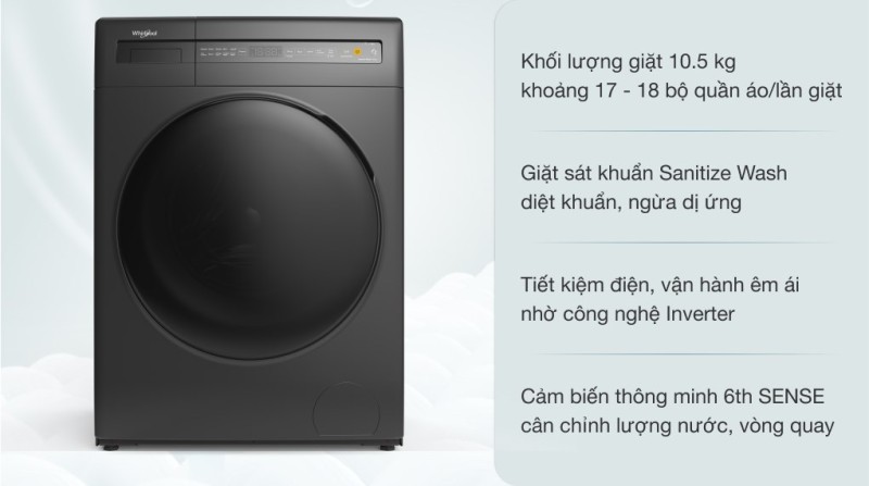 Máy giặt lồng ngang Whirlpool FWEB10502FG