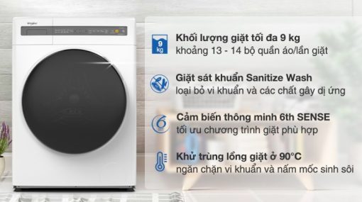 Máy giặt lồng ngang Whirlpool FWEB8002FW